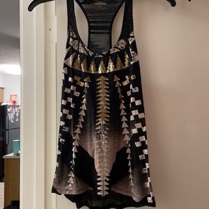 Express black and gold party tank